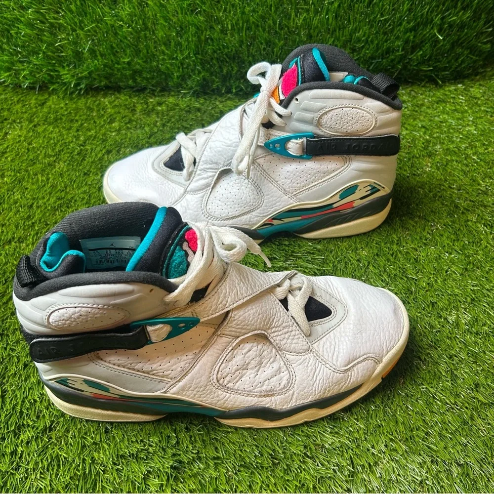 Air Jordan 8 Retro South Beach White Turbo Green‎ 305381-113 Mens Size 7.5